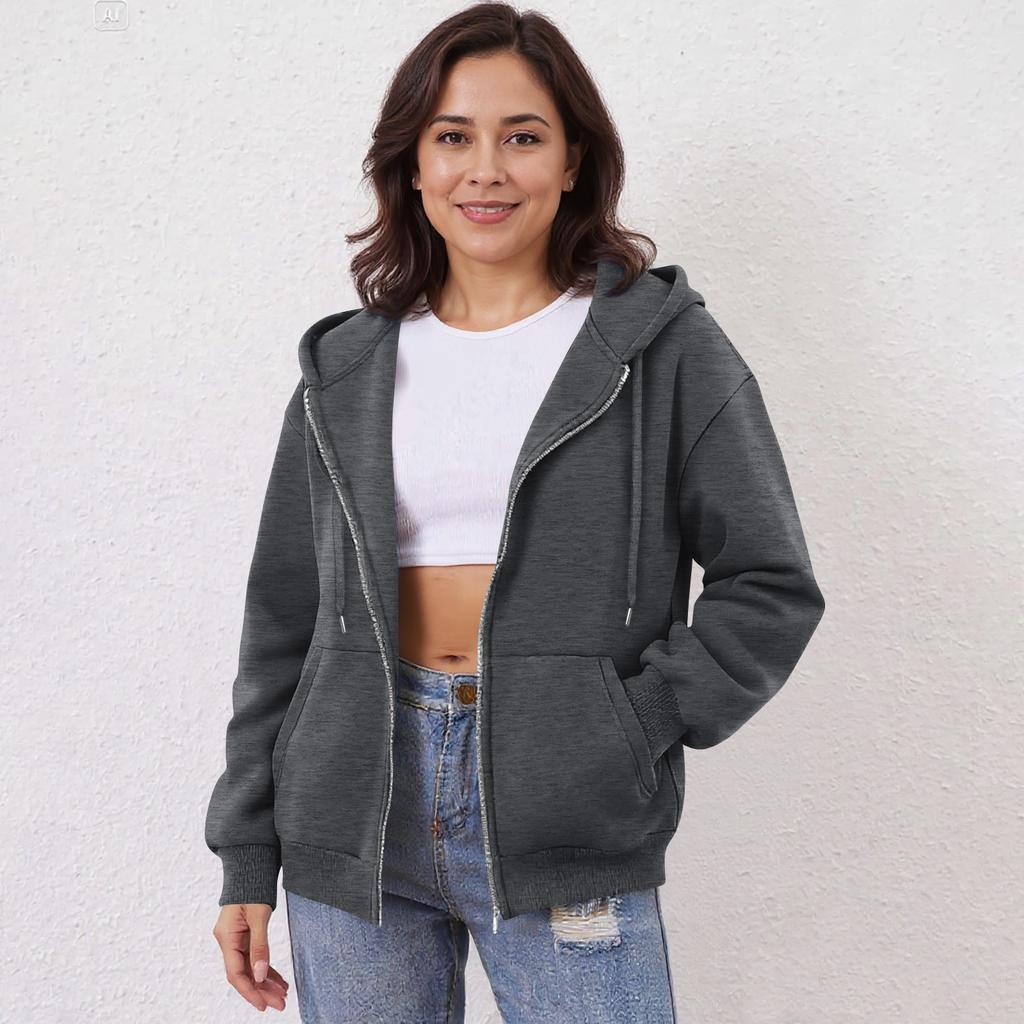Women's Off Shoulder Zipper Hoodie Sweatshirt  Fashion Clothing Casual Jacket