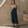 Zbzr Spring New Women clothes Western Style Fashion Embroidery V-neck Sling Midi Dress 3897112 093