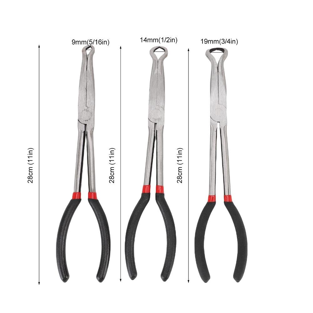3PCS Heavy Duty Long Nose Grip Pliers 11 Inch Hose Removal Pliers Ring Nose Pliers  Hose Gripping