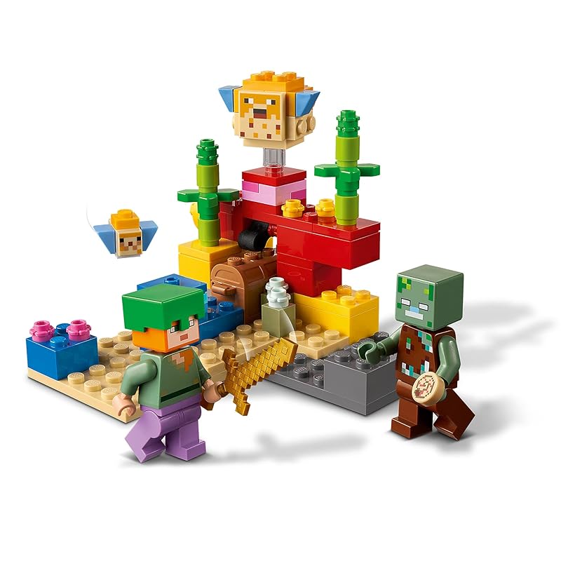 LEGO Minecraft Korallenriff 21164 Spielzeugbausteine Geschenk Videospiel Ozean Jungen Mädchen ab 7 Jahren