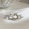 Xiaohongshu 925 Sterling Silver Exaggerated Plain Ring for Women – Simple, Luxurious, High-End Design.