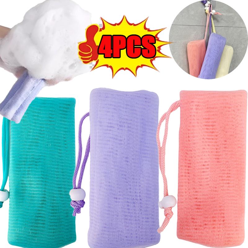 6 livelli di detergente per sapone a rete, detergente per il viso, reti per la pulizia del corpo, reti schiumogene, materiale PE, aiutante per le bolle, lava il viso