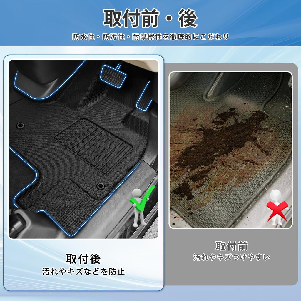 NEWXPE Floor Mats AUTO SPEC Honda NBOX 3D Waterproof Car Floor Compatible with NBOX 2nd Generation Custom September 2017 September Made of New Rubber