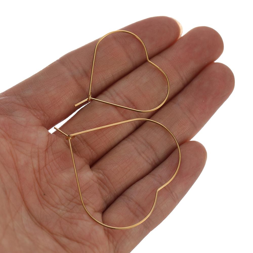 20pcs Stainless Steel Heart Hoops Earrings Circle Wire Star Loop Earrings DIY Jewelry Making Dangle Earring Accessories
