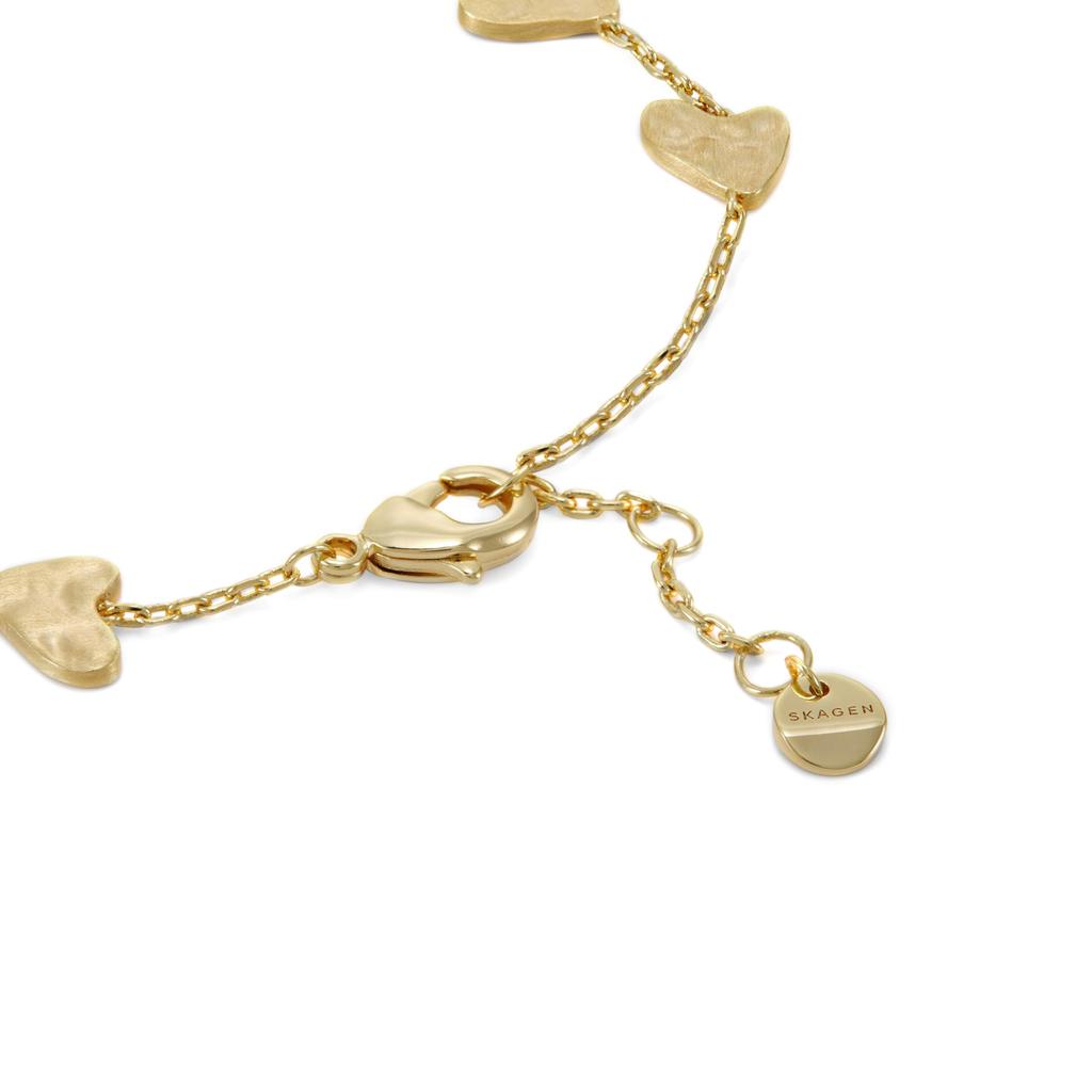 Skagen Women's ANJA HEARTS Gold-Tone Brass Chain Bracelet, SKJ5010710