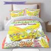 The Magic School Bus Cartoon Pattern Duvet and Pillowcases,1 Duvet Cover with 2 Pillowcases, No Core,Son Gift,Daughter Gift