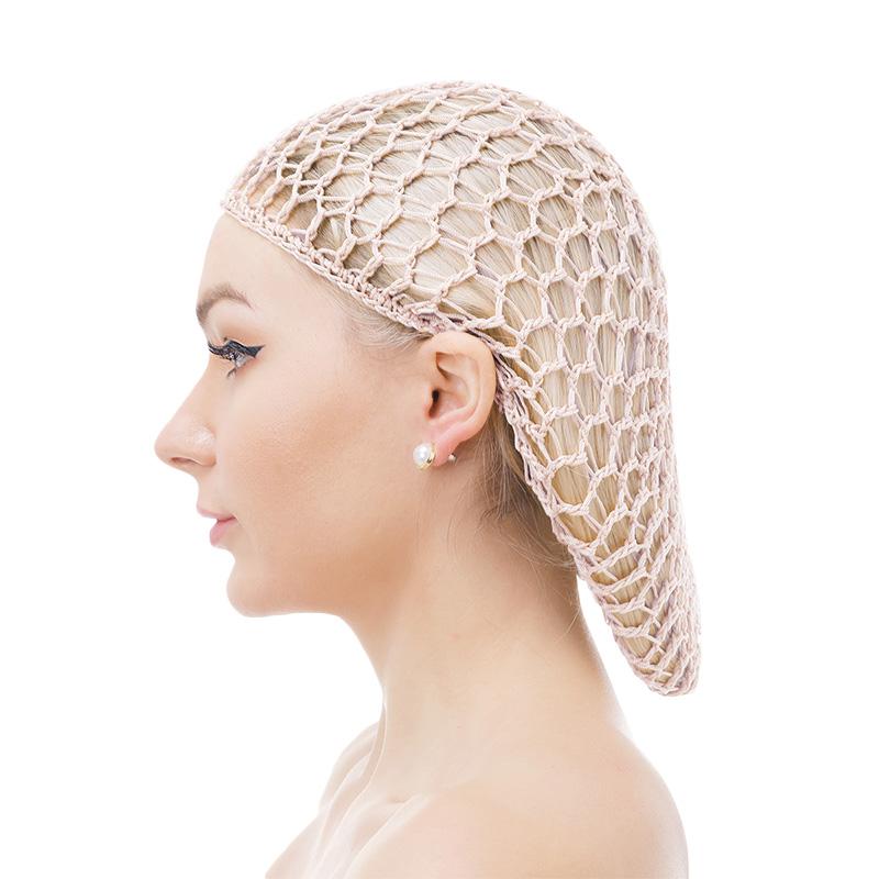 New Women's Handmade Crochet Hairnet Snood Cap Elastic Band Mesh Head Cover Hair Net Wrap Nylon Sleeping Caps Beauty Hair Net