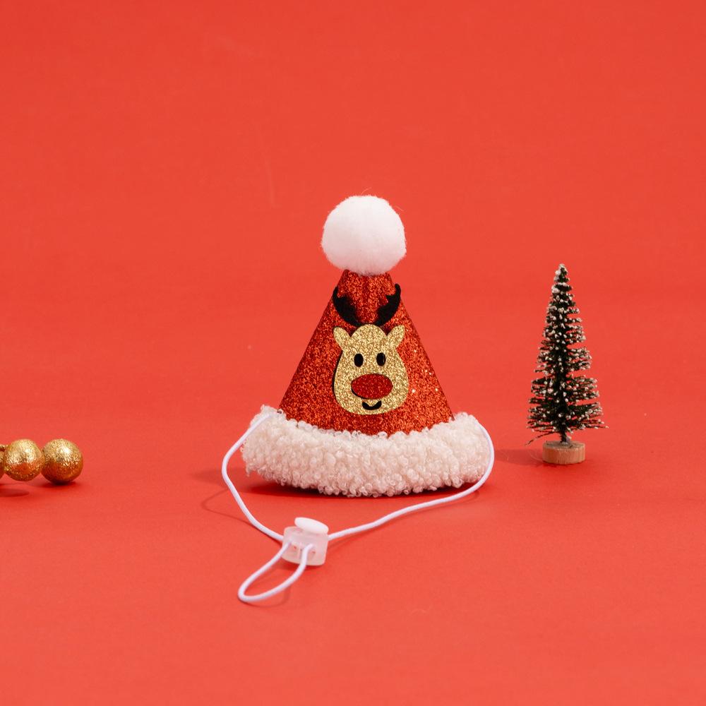 New Christmas Cat Hat Red Autumn Winter Xmas Cat Custom Decorative Cute Cartoon Pets Dress Up Supplies for Dogs