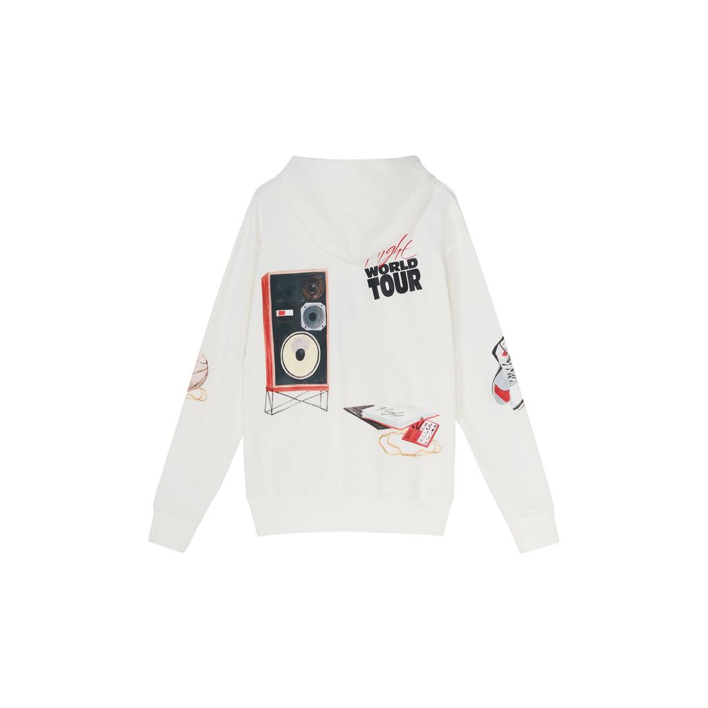 Air Jordan Alphabet Pattern Pullover Hooded Long Sleeves Hoodie White DQ8044-133