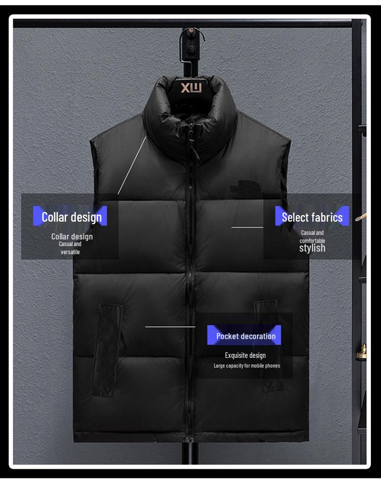 Herren Herbst/Winter Verdickte Baumwollweste - Koreanischer Stil Trendige Jugend Oberbekleidung Gilet