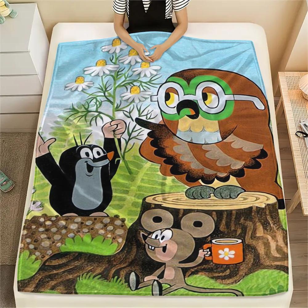 

1PC The Story of Mole Print Flannel Blanket, High quality Comfortable for All Seasons, Home Decor, Warmth and Comfort, Perfect for Christmas Gifts212 80cm x 120cm
