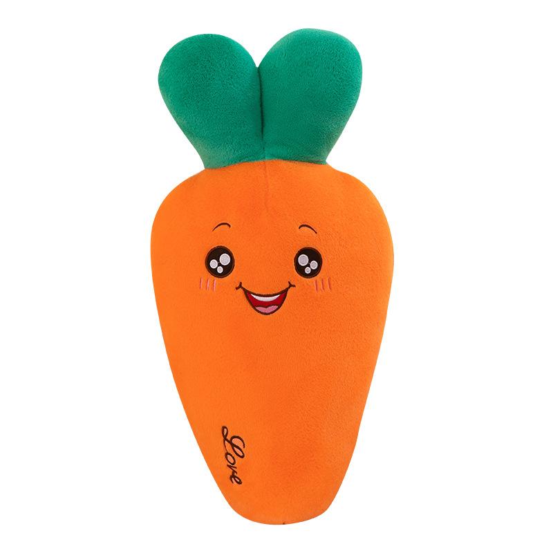 Rabbit Hair Carrot Plush Toys for Girls Sleeping Pillow Round Eyes Radish Rabbit Bedside Cushion Home Decoration
