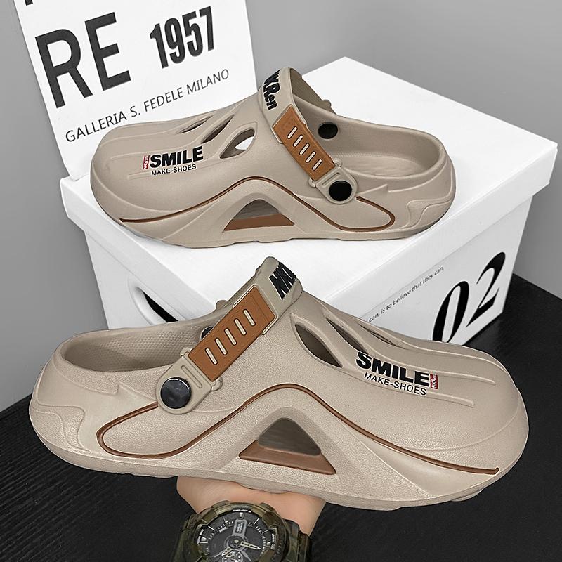 Men's Summer Beach Sandals Unisex Casual Garden Clogs Outdoor Wide Toe Cross Sandals for Ladies Non Slip House Shower Slippers