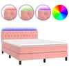 VidaXL Sommier à Lattes de Lit avec Matelas et LED, Lit Rembourré, Lit Double, Lit Adulte de Chambre à Coucher Intérieur, 3134584