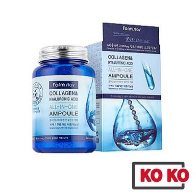Kollagen und Hyaluronsäure ALL-IN-ONE Reichlich 250 ml / Multifunktionales Gesichtsserum mit Hyaluronsäure und Kollagen 250 ml