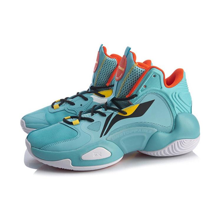 Li Ning Power 6 V2 Cushioning Slip Resistant Mid Top Basketball Shoes Men's Blue ABAQ005-2