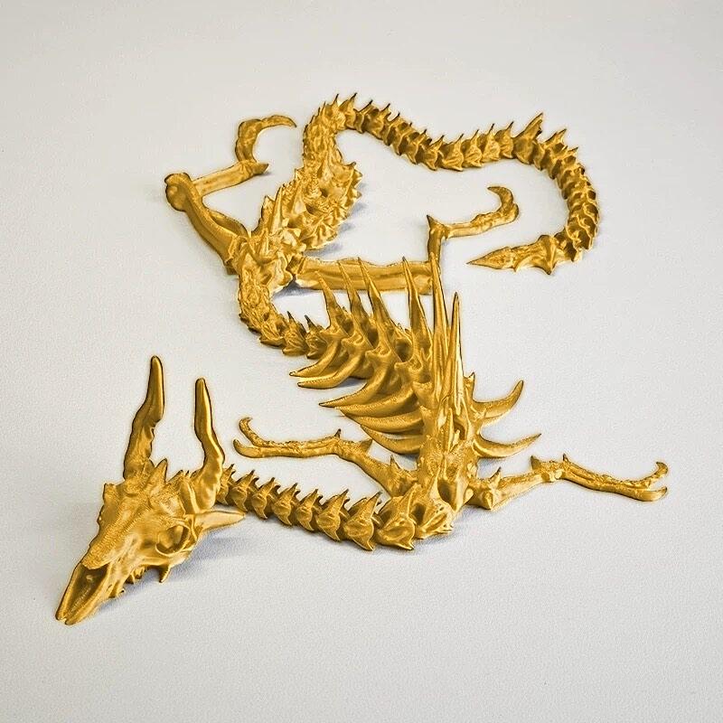 3D Printed Movable Skeleton Dragon Hinge Toy Bone Dragon Desktop Decoration Creative Gift For Office Decor