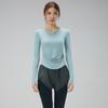 Women's V-Neck Yoga Set: Quick-Dry, Breathable, Fashionable Two-Piece with Chest Pads and Long Sleeves