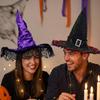 with Bat Spider Web Twisted Wizard Cap Gothic Glitter Pleated Wizard Hat  Children/Adult
