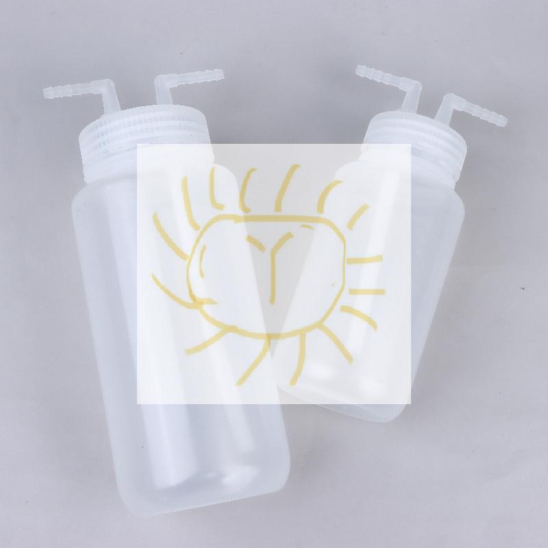 250ml/500ml Wash Bottle, Polyethylene PP Transparent Plastic Gas Washing Cylinder,for Dispensing Liquid Labs