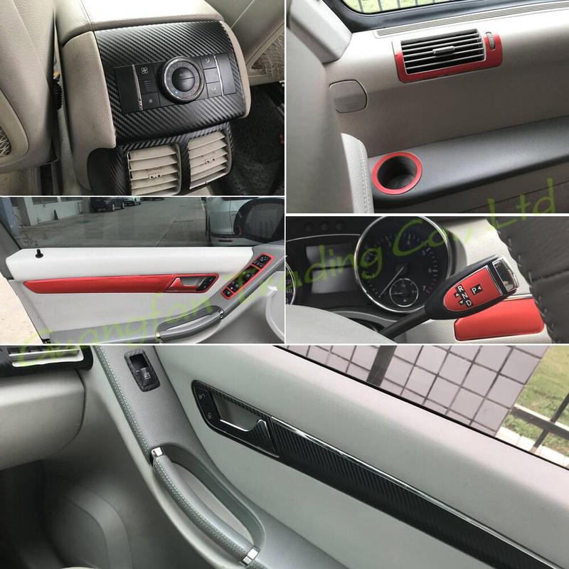 For Mercedes R Class W251 2006-2017 Car-Styling  Carbon Fiber Car Interior Center Console Color Change Molding Sticker Decals