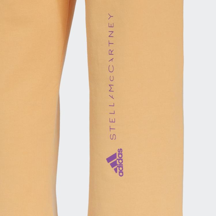 Adidas X Stella McCartney Collaboration Cr Swp Logo Print Drawstring Straight Leg Knit Sports Pants Women Pants Orange IB5878