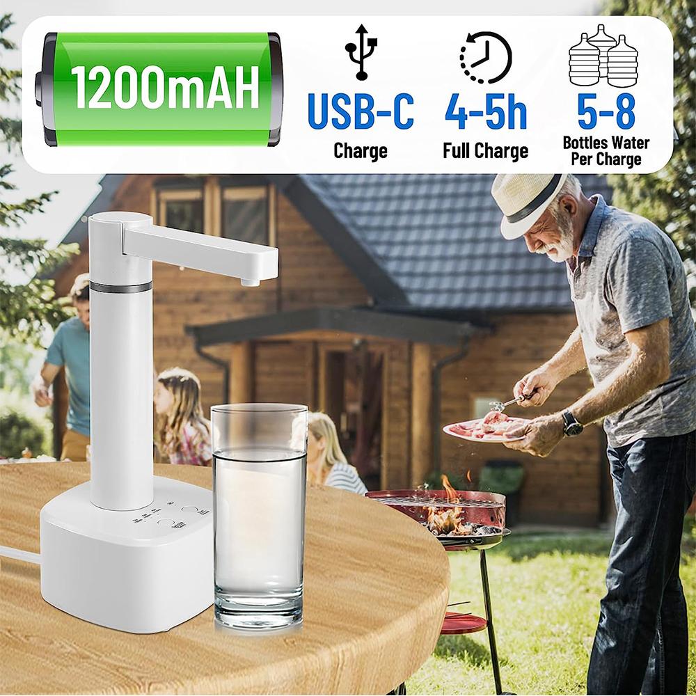 Stolní dávkovač vody s 1200mAh baterií pro domácnost, kancelář, kempování, cestování