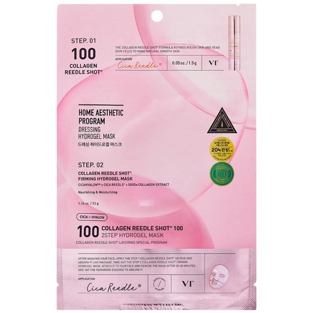 VT COSMETICS COLLAGEN REEDLE SHOT 100 2-STEP MASK, 34.5 G - 2-step Face Mask