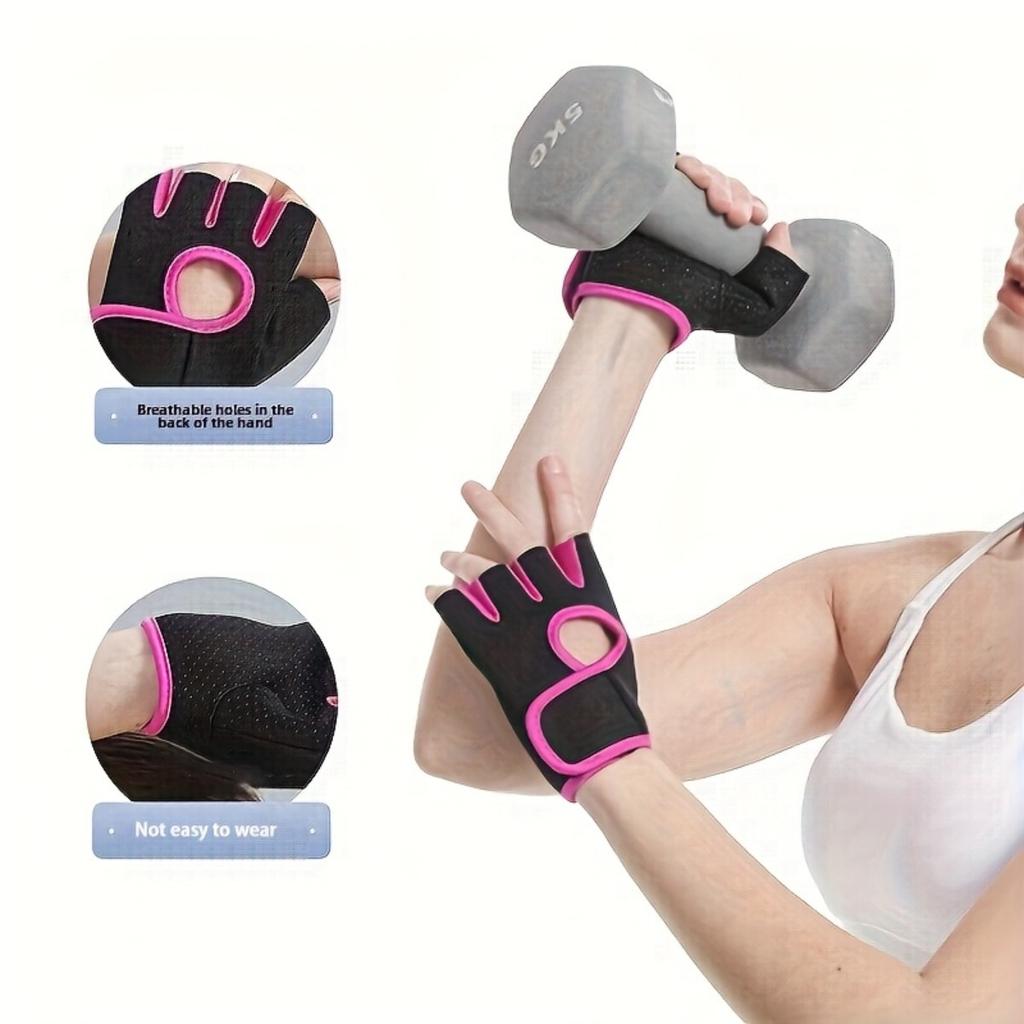 Half Finger Fitness Gloves, Training Gloves, Unisex, Breathable Yoga Equipment Training Gloves, Half Finger Anti Slip Shock-absorbing Riding Gloves