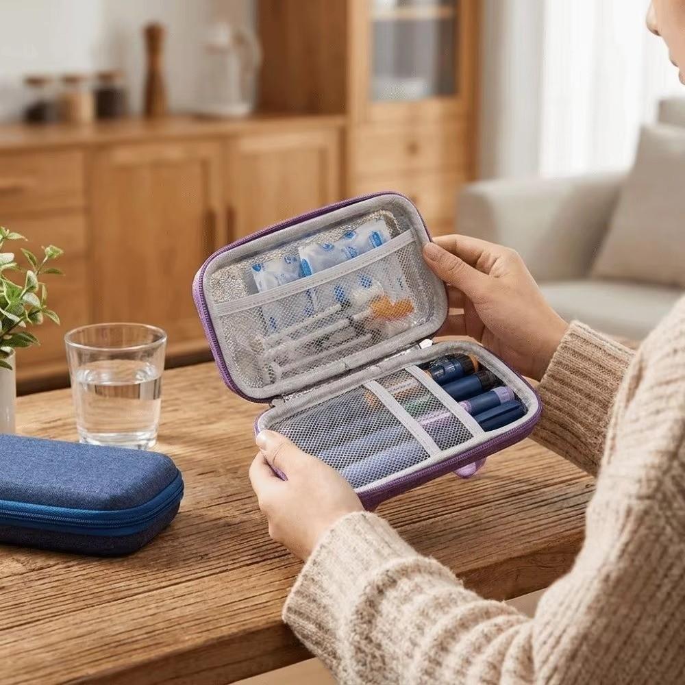 Portable Waterproof Insulin Cooling Bag Dust-proof Zipper Insulin Organizer Shockproof Medicine Storage Box Travel