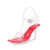 Transparent Crystal Heel Large Size High Heels Summer New One-word Strap Thin Heel Sandals Women's Huidong Women's Shoes
