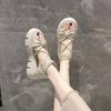 Sandals for Woman High Heels Women's Shoes Bow Summer 2025 Zip Footwear Heeled Platform Roman Style Pumps The Best H Daily Shoe