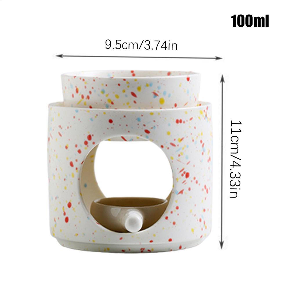 Ceramic Tealight Candle Holder & Oil Warmer Non-Slip Home Aroma Diffuser for Meditation Yoga, Farmhouse Dining Table Decor