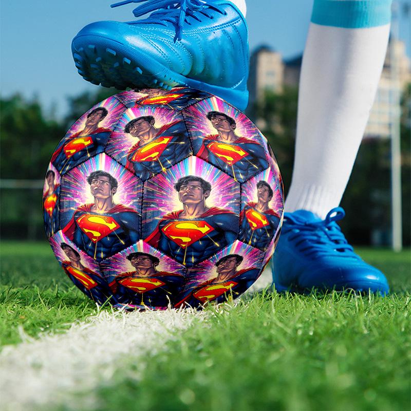 Superman Print Size 5 Soccer Ball, PU Wear Resistant Football for Match Training and Daily Practice, Birthday Gift for Soccer Fans