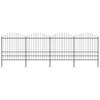 Spear Tip Steel Garden Fence 714.5 x 200 cm Black
