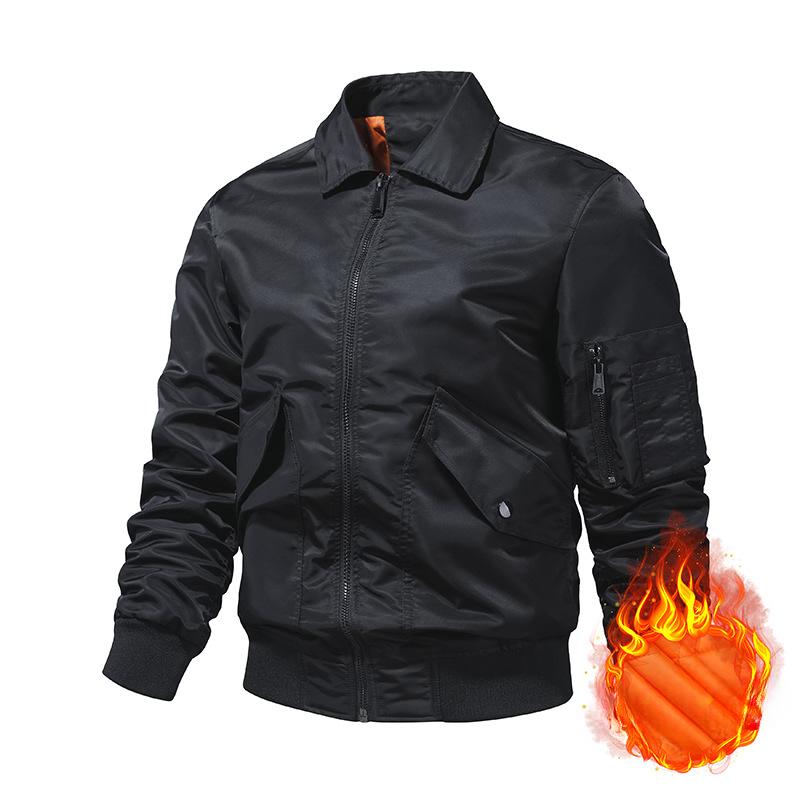 Autumn and Winter Lapel Coat Bomber Jacket Men's Flight Jacket