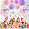 Butterfly Birthday Party Decorations Supplies, Pink & Purple Butterfly Birthday Decorations Include Paper Fans Foil Balloons Happy Birthday Banner