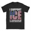 Vintage I Support ICE Us Immigration and Customs enforceUnisext TShirt Unisex Round Neck Cotton T Shirts Short Sleeve Tee Shirt