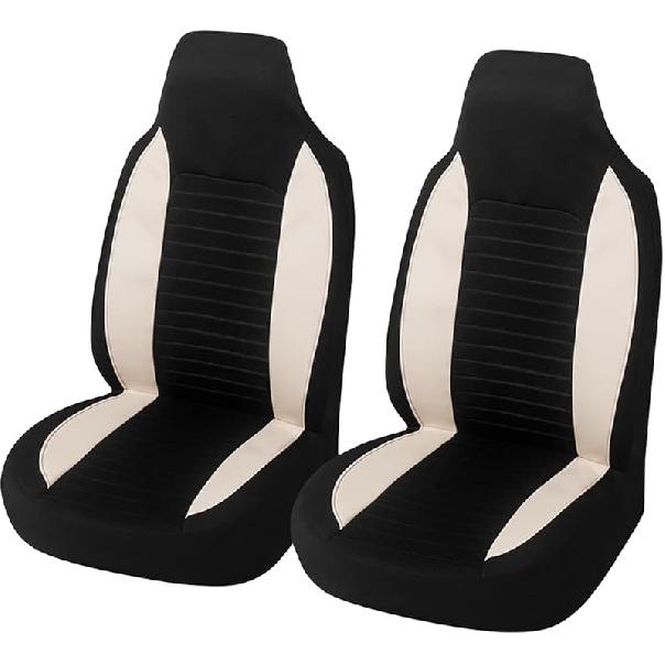 Car Front Seat Covers, Bucket One-Piece Auto Front Seat Protectors, 2PCS Premium Breathable Vehicle Seat Cushions Airbag Compatible, Car Accessories