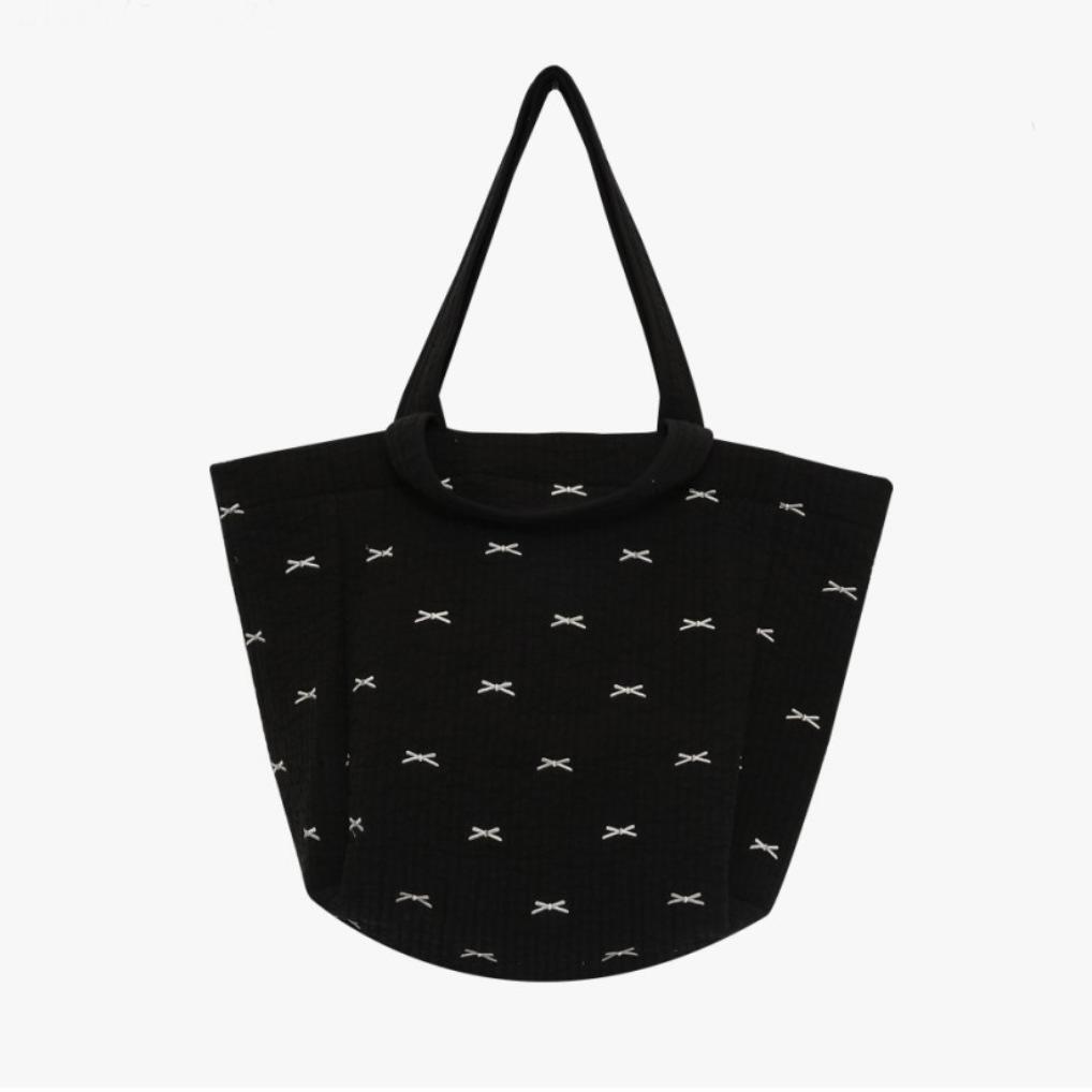 Butterfly Embroidered Quilted Diaper Tote: Large Capacity Mommy & Baby Stroller Organizer