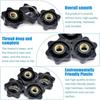 5PCS  Plum Hand Tighten Nuts Handle Thread Star Mechanical Black Thumb Nuts Clamping Knob Manual Nuts M4 M5 M6 M8 M10