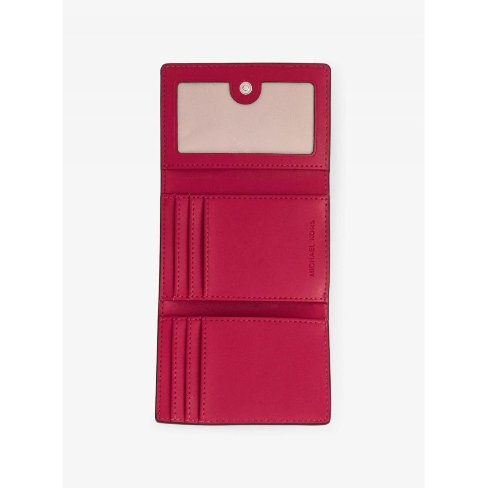 Michael Kors Jet Set Travel Compact Wallet Medium   Mk Signature 35s4stve2v2699 Dark Raspberry