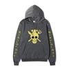 One Piece Sanji Hoodie, Chef Pirate Skull Logo Japanese Letter Sleeve Print Pullover Sweatshirt Unisex Streetwear