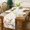 Vintage Osterhase Tischläufer Kaninchen Eier Blume Tischdecke Frühling Osterdekorationen Für Haus Küche Esstisch Dekor