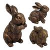 Vintage Rabbit Figurine Carving Bunny Statue Animal Sculpture Home Office Bookshelf Desktop Fengshui Decoration Ornament
