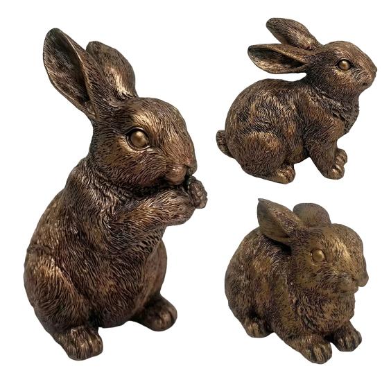 Vintage Rabbit Figurine Carving Bunny Statue Animal Sculpture Home Office Bookshelf Desktop Fengshui Decoration Ornament