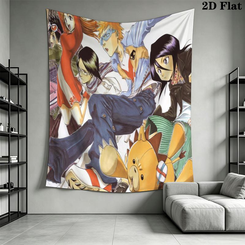 Bleach Wall Tapestry Aesthetic Wall Hanging Printed Fabric Blanket Decorative Tapestries for Bedroom Living Room Home Decor