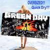 Band Green Day Print Beach Towel, Large Soft Quick Dry Towel for Beach Camping Swimming