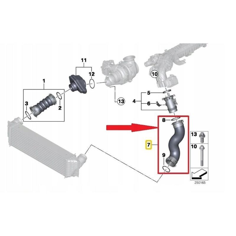 Inflatable Air Intake Hose Turbocharger-For X7 G21 G31 G01 G05 G06 11618571025