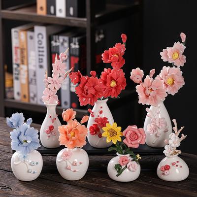 Creative Ceramic Ornament Peony Porcelain Ceramic Flower Desktop Decoration Ornament Porcelain Ceramic Ornament Home Ornament